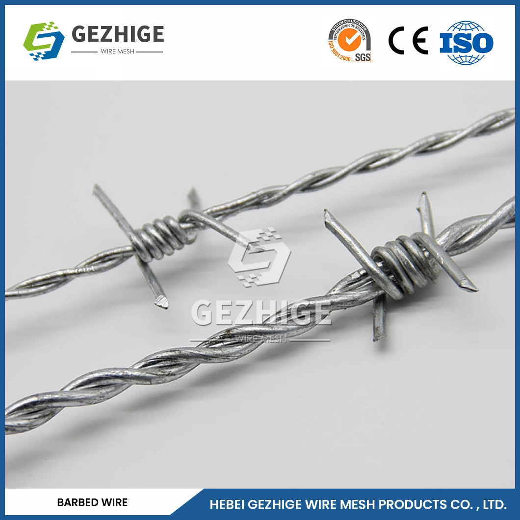 Gezhige Iron Barbed Wire Wholesaler 14&times; 15 Anti-Climbing Barbed Wire China 12X12 Wire Gauge 400 Meters Barbed Wire