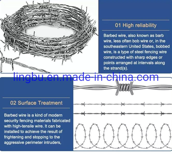 High Tensile Galvanized Barbed Wire for Agriculture Fence and Land Boundaries