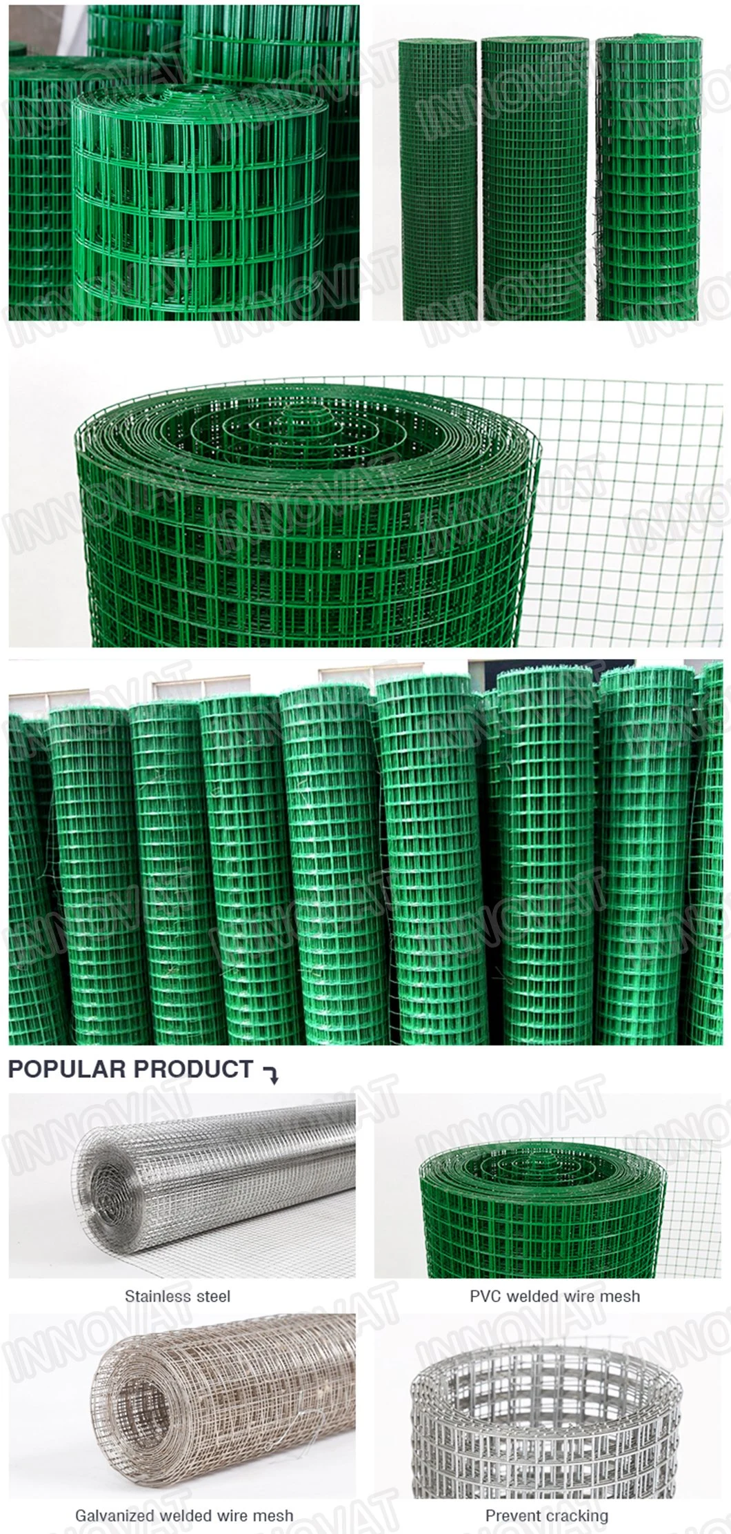 Garden Craft PVC Coated Welded Wire Mesh Wire Fencing Green Color Iron Netting 1/4&quot; - 6&quot;