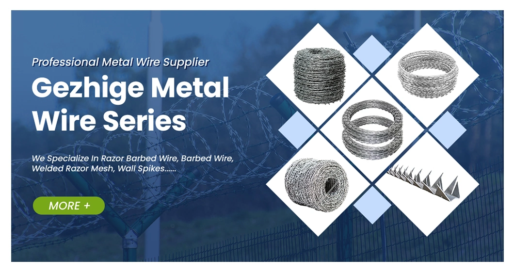 Gezhige PVC Coated Barbed Wire Suppliers 12&times; 14 Retractable Helical Razor Barbed Wire China 12-1/2X12-1/2 Wire Gauge 500 Meter Barbed Wire