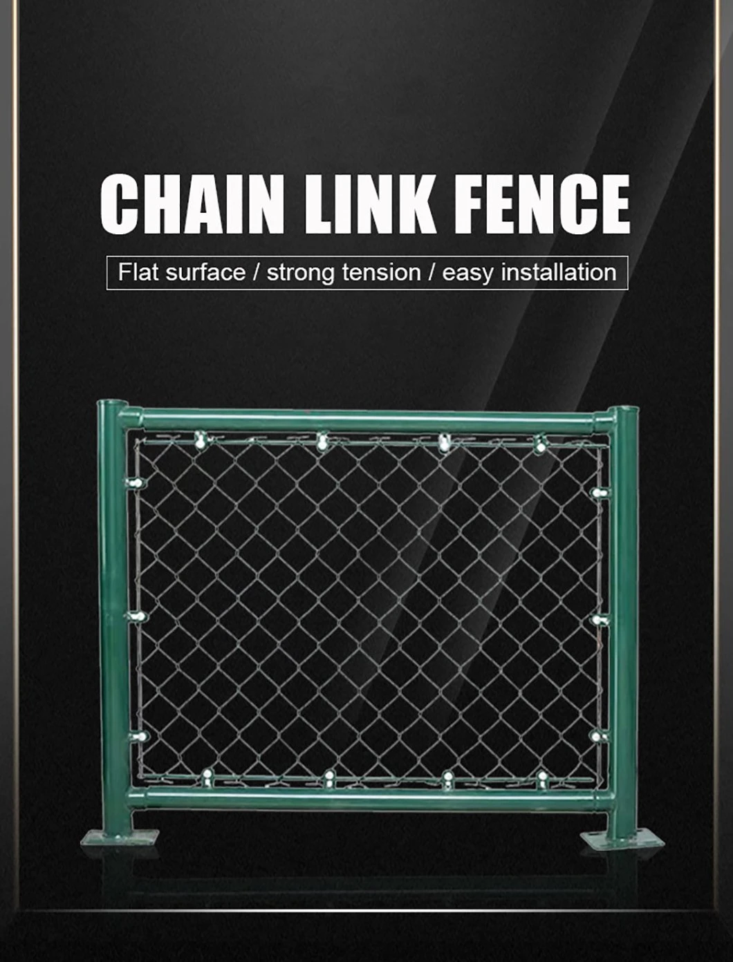 Galvanized Chain Link Fence for Airport Security Fence with Barbed Wire Fence