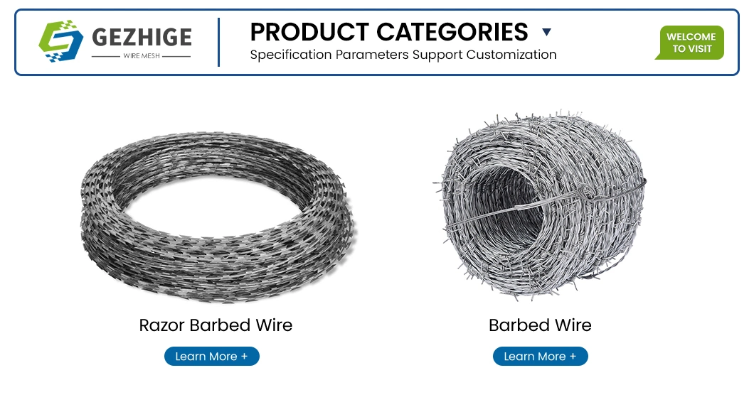 Gezhige PVC Coated Barbed Wire Suppliers 12&times; 14 Retractable Helical Razor Barbed Wire China 12-1/2X12-1/2 Wire Gauge 500 Meter Barbed Wire