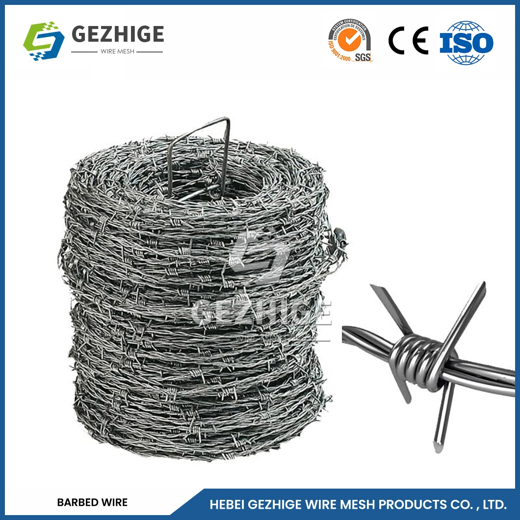 Gezhige PVC Coated Barbed Wire Suppliers 12&times; 14 Retractable Helical Razor Barbed Wire China 12-1/2X12-1/2 Wire Gauge 500 Meter Barbed Wire